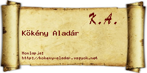 Kökény Aladár névjegykártya